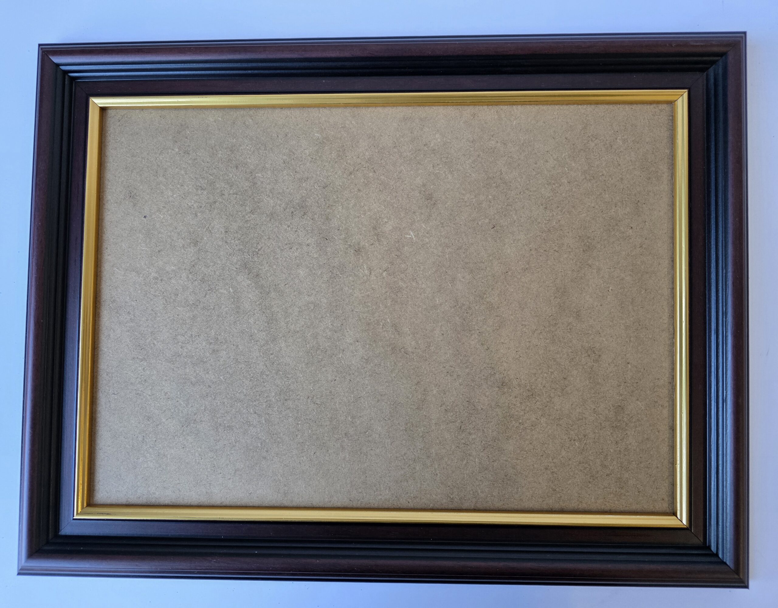 Solid Picture Frame Set of 3 A4 Solid Wood Picture Frames – 35mm Dark Wood Frame with Gold ...